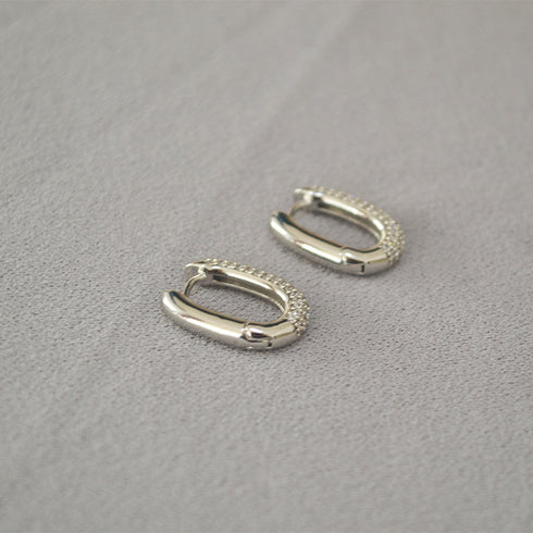 U Shape CZ Earrings - Zafari Studio Jewelry